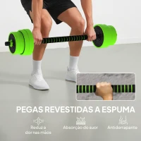 SPORTNOW Conjunto de Halteres 30 kg 4 em 1 Conjunto de Pesos com Kettlebell Barra de Pesos para Treino de Força em Casa Ginásio Verde(m-6)