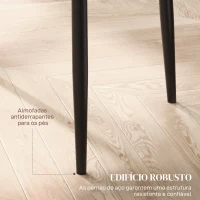 HOMCOM Conjunto de 6 Cadeiras de Sala de Jantar Estofadas em Couro Sintético com Encosto Alto e Pés de Aço 41x50x97 cm Preto(m-7)