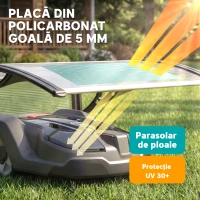 Outsunny Acoperiș exterior pentru mașină de tuns iarba, impermeabil și protecție UV 30+, din aluminiu, 100x81x43 cm, alb(m-6)