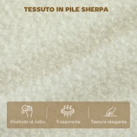 HOMCOM Divano 2 Posti Moderno con Cuscini Spessi e Rivestimento Sherpa, 137x69x82 cm, Crema(m-5)