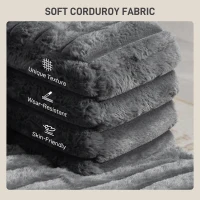 HOMCOM Szezlong 2-osobowy, sofa z funkcją spania 134 x 151 cm z uchwytami na napoje, do salonu, szara(m-4)