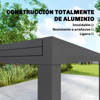 Outsunny Mesa de Comedor Exterior Extensible 135/270 cm para 6-10 Personas de Aluminio con Tapa de Listones Gris Oscuro(m-5)