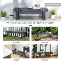 Outsunny Panchina da Giardino a 2 Posti Impermeabile in Legno di Abete, 110x38x35 cm, Grigio(m-7)