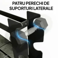 SPORTNOW Suport pentru greutăți cu 4 niveluri din oțel, capacitate 200 kg, 70x21x55 cm, negru(m-6)