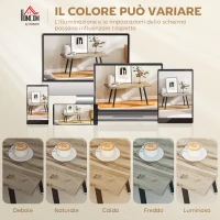 HOMCOM Tavolino da Caffè stile Nordico con Piedini Regolabili, in Legno e Acciaio, 100x50x45 cm, Nero e Rovere(m-7)