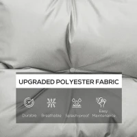 Outsunny Garden Back Chair Cushion, Comfortable Patio Seat Cushion Pad with Backrest for Outdoor & Indoor Use, Light Grey(m-4)