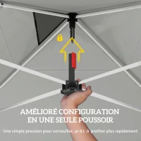 Outsunny Tonnelle de jardin 3 x 3 m pop up tente pliante protection UV50+ hauteur réglable 4 sacs de sable sac de transport Blanc(m-5)