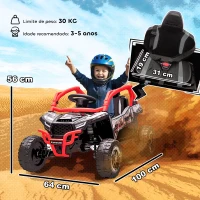 AIYAPLAY Carro Elétrico para Crianças 12V Kawasaki Teryx KRX 1000 com 2 Motores Faróis e USB 100x64x56 cm Vermelho(m-3)