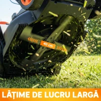 Outsunny Mașină de Tuns Iarba Electrică 1800W cu Lățime de Tăiere 40cm, Mulcire și Sac de Colectare 50L, Mâner Detașabil Reglabil, 6 Nivele de Tăiere 25-75 mm, Gri Deschis(m-6)