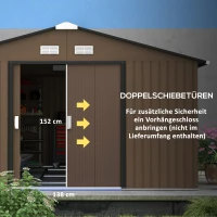 Domek ogrodowy 12,4 m² z dachem jednospadowym, brązowy(m-5)