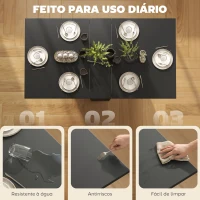 HOMCOM Mesa de Cozinha Dobrável com 2 Prateleiras de Armazenamento e Laterais Dobráveis 75x140x74 cm Preto(m-7)