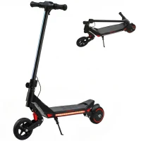 SPORTNOW Electric Scooter for Kids, Foldable E Scooter for Age Age 6+ with LED Display, RGB lights, Up to 16km/h, Black(m-10)
