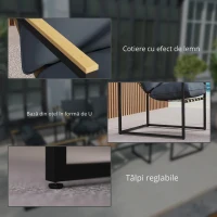 Outsunny set mobilier grădină 4 piese, 2 fotolii, canapea 2 persoane, masă, perne incluse, gri(m-3)