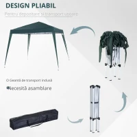 Outsunny Foisor Pliabil de Gradina 2.4x2.4m în Oțel și poliester, Verde(m-6)