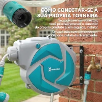 DURHAND Mangueira Retrátil de Parede com Enrolador de 10+1 m com Enrolamento Automático e Bico de 7 Funções Gira 180°(m-7)