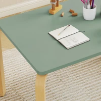 AIYAPLAY Kindertisch mit Stühlen, Set Tisch und 2 Kinderstühle aus Holz zum Zeichnen, Spielen, Lernen, 78x53x53cm, grün(m-5)