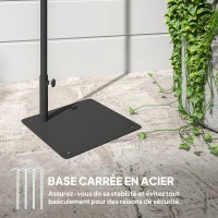 Outsunny Lampadaire solaire extérieur résine tressée, lampadaire bohème 178cm, capteur de lumière, éclairage automatique, jaune(m-8)