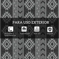 Outsunny Alfombra de Exterior Reversible 182x274 cm Impermeable Anti-UV para Viajes en Autocaravana Negro y Gris(m-6)