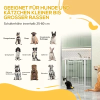 PawHut 96cm Tall Dog Gate with Cat Door, 7cm and 14cm Extensions, for Stairs & Doorways, 76-104cm Width(m-9)