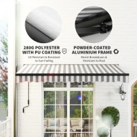 Outsunny Markiza balkonowa elektryczna 350x250cm, UV-ochrona(m-6)