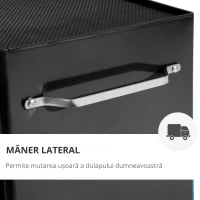 HOMCOM carucior scule pentru atelier, 61.5x33x85cm negru(m-7)