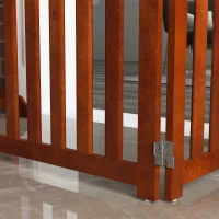 PawHut Sicherheitsgitter für Hunde für Treppen und Türen, faltbares Design mit Standfuß, 205x30x60 cm, Braun(m-4)