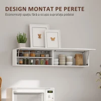 HOMCOM Dulap de Baie Montat pe Perete, Dulap Suspendat Modern cu Ușă Soft Close, 2 Compartimente și Raft Reglabil, Economisire Spațiu, 120x23x30 cm, Alb(m-4)
