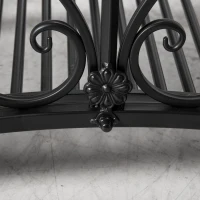 Outsunny 102L x 48W x 49H Classic Metal Garden Bridge with Safety Railings Arc Footbridge Decorative Pond Bridge for Backyard Creek Stream, Black(m-8)