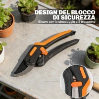 Outsunny Set 3 Pezzi con Seghetto Manuale 2-in-1 con Asta Telescopica da 2-3 m, Sega da Potatura e Forbice(m-9)