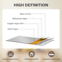 HOMCOM 61cm Decorative Wall Mirror for Bedroom Living Room, Modern Round Bathroom Mirror for Home Decor, Gold Tone(m-5)