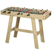 SPORTNOW Futbolín pentru Copii din Lemn Masă de futbolín cu 2 Marcatoare 8 Mânere și 22 Jucători 114x78x88 cm Natural(m-6)