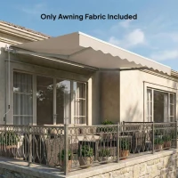 Outsunny Zamienny materiał markizy – osłona przeciwsłoneczna UPF 50+ do ramy 3,5 x 2,5 m, kremowobiała(m-7)