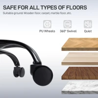 HOMCOM Scaun de Birou Ergonomic și Respirabil cu Suport Lombar Dinamic și Suport pentru Picioare, 73x75x120-128 cm, Negru(m-9)