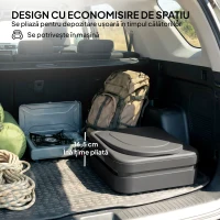 Outsunny WC Portabil pentru Camping cu 12 Pachete Coagulante și 12 Pungi de Eliminare, 42x46x43,5 cm, Gri și Negru(m-5)