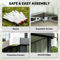 Outsunny Wiata dla robota koszącego stalowa 108 x 86 x 62,5 cm Garaż z dachem skośnym i osłoną krawędzi(m-7)