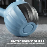 SPORTNOW Kettlebell 6 kg - hantla wypełniona piaskiem, idealna dla początkujących, wymiary 17 x 17 x 23 cm, kolor niebieski(m-4)
