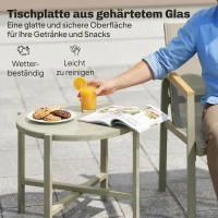 Outsunny Gartenmöbel Set wetterfest Metall Sitzgruppe für 4 Personen Gartenlounge mit 2er-Sofa 2 Sesseln Beistelltisch Grün(m-7)