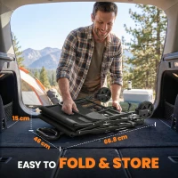 Outsunny Bolderkar Opvouwbare Transportkar met Verstelbare Handgreephoogte tot 68 kg Draagcapaciteit voor Sport Winkelen Camping Zwart(m-5)