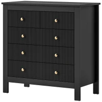 HOMCOM Elegant Chest of Five Drawers - Black(m-11)