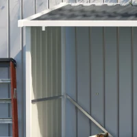 Outsunny Șopron pentru lemne din oțel galvanizat, adăpost depozitare bușteni cu acoperiș înclinat pentru grădină/terasă exterior 185x84x133,5/148,5 cm Gri(m-4)