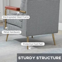 HOMCOM Fotel relaksacyjny, aksamitny, z podłokietnikami, szary(m-6)