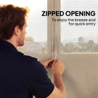 Outsunny 4 Pack Replacement Gazebo Curtains Privacy Panel for Most 3 x 3 m Gazebo, Outdoor Shelter Sidewalls, Khaki(m-6)