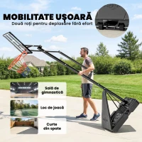 SPORTNOW Coș de Baschet Portabil pentru Exterior, Reglabil 2,45-3,05 m, Panou Rezistent la Șocuri, Reglare cu Manivelă(m-6)