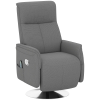 HOMCOM Massagesessel Relaxsessel verstellbarer Relaxsessel drehbar Rückenlehne und Fußstütze verstellbar 68,5x77x117cm grau