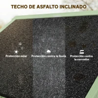 Outsunny Armario de Jardín de Madera Armario de Almacenamiento Cobertizo de Jardín con Estantes 77x54,2x179 cm Verde(m-6)