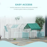 PawHut Țarc pentru Animale cu Învelitoare și Uși, 220x103x103 cm, Verde(m-7)