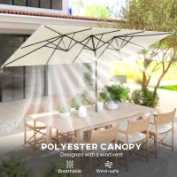 Outsunny Parasol ogrodowy 150 x 295 cm, regulowany, podwójny(m-7)