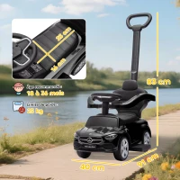 AIYAPLAY Lizenziertes Mercedes‑Benz Kinder‑Rutscher, Schiebewagen mit abnehmbarem Griff, 91 x 40 x 83 cm, schwarz(m-3)