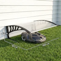 Outsunny Acoperiș exterior pentru mașină de tuns iarba, impermeabil și protecție UV 30+, din aluminiu, 100x81x43 cm, alb(m-3)