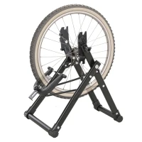HOMCOM Stand de réparation de roue de vélo - pied d'atelier vélo pliable - Compatible pneus 20-29 pouces - acier noir(m-9)